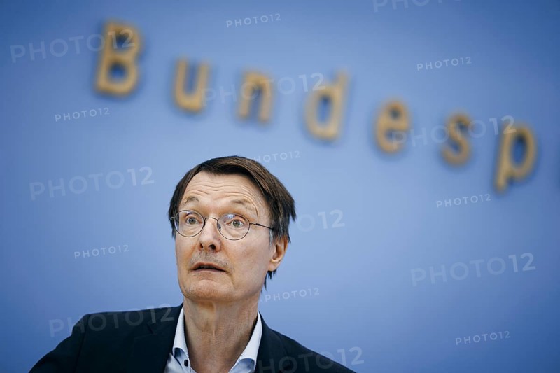 Karl Lauterbach (SPD), Federal Minister of Health, recorded during a press conference on the Healthy Heart Act at the Federal Press Conference in Berlin, 28 August 2024