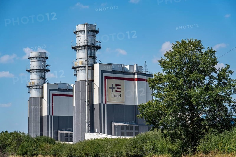 Trianel Hamm-Uentrop combined-cycle gas and steam power plant, two power plant units, each with an output of 425 megawatts, North Rhine-Westphalia, Germany, Europe