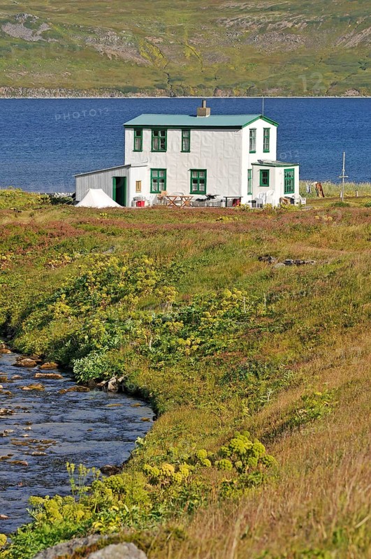 Læknishúsið or Laeknishusid, the old doctor's house, Hesteyri, Hesteyrarfjörður or Hesteyrarfjördur, Hornstrandir, Westfjords, Iceland, Europe