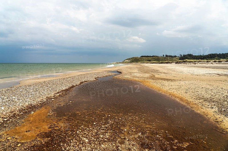 Tidal creek at Grönne Strand on Jammer Bay, Fjerritslev, Denmark, Europe