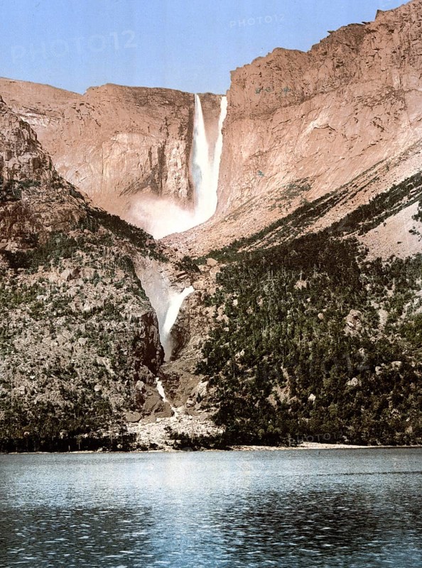 Týssestrengene, Hardanger Fjord, Norway, View from 1885, Historical, digitally restored reproduction from a 19th century original, Record date not stated, Europe
