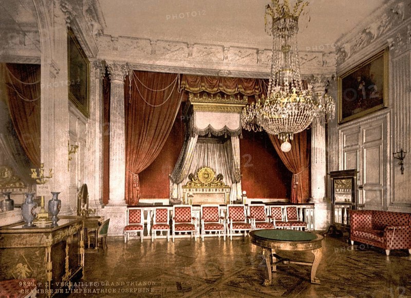 Grand Trianon or Great Trianon is a pleasure palace in the park of the Palace of Versailles near Paris in France, chambers of Empress Josephine, Versailles, France, ca 1890, Historical, digitally restored reproduction from a 19th century original, Record date not stated, Europe