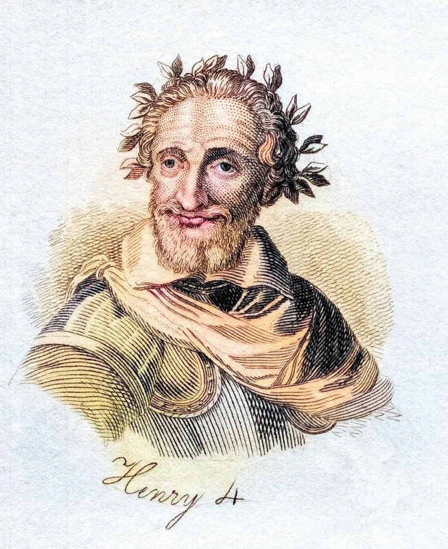 Henry IV alias Henry of Navarre or Bourbon 1553-1610 King of Navarre as Henry III 1572-89 First Bourbon King of France 1589-1610 from the book Crabbs Historical Dictionary from 1825, Historical, digitally restored reproduction from a 19th century original, Record date not stated