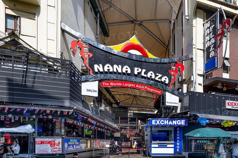 Nightlife lettering Nana Plaza, Bangkok, Thailand, Asia