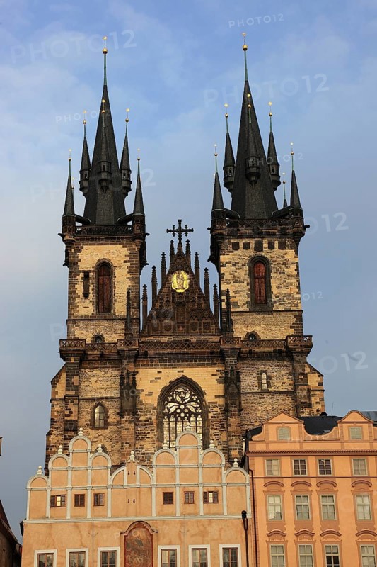 The Teyn Church, a Roman Catholic church in the Gothic style in Prague's Old Town on the Old Town Square, Prague, Czech Republic, Europe