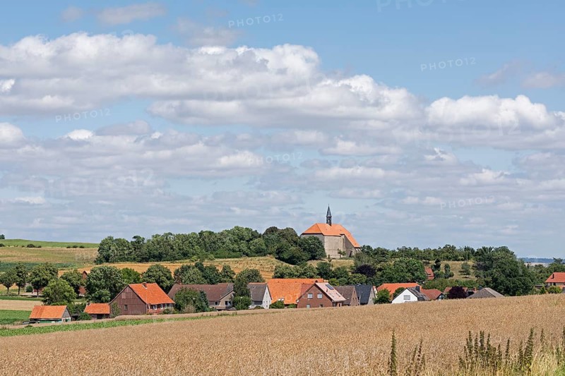 Former monastery church, church, houses, Wittenburg, Elze, Lower Saxony, Germany, Europe
