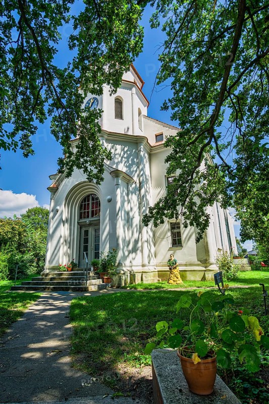 Cycle path church in Kienitz, Letschin, Brandenburg, Germany, Europe