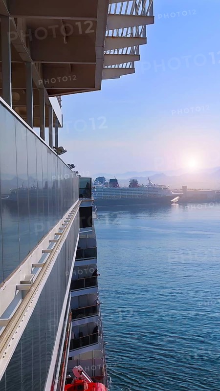 Cruise ship arriving at Puerto Vallarta vacation, Mexico. Scenic ocean and beach views
