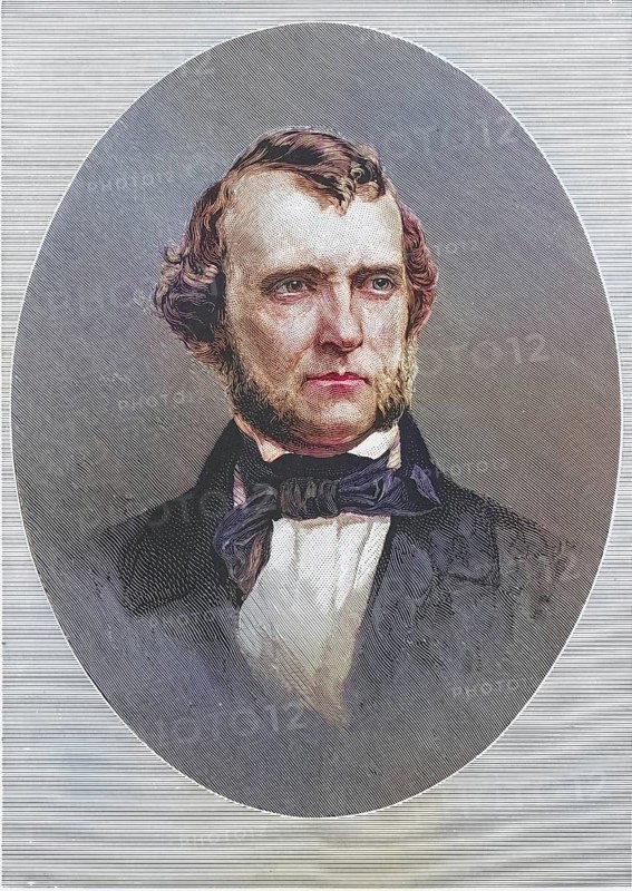 William Starling Sullivant (1803-1873), American botanist, born in Columbus, Ohio. He specialised in bryology, the study of mosses and liverworts. Copperplate engraving, 1896, digitally restored reproduction from a 19th century original, record date not stated