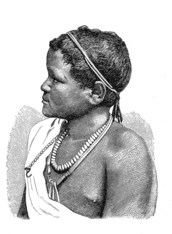 Man from the Oromo tribe, Gallas, an ethnic group living in Ethiopia and northern Kenya, Historical, digital reproduction of an original from the 19th century