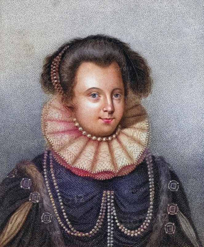 Lady Margaret Russell Countess of Cumberland 1560-1616, Lady Margaret Russell Countess of Cumberland 1560-1616 Engraved by Bocquet from the book A catalogue of Royal and Noble Authors Volume II published 1806, Historic, digitally restored reproduction from a 19th century original, Record date not stated