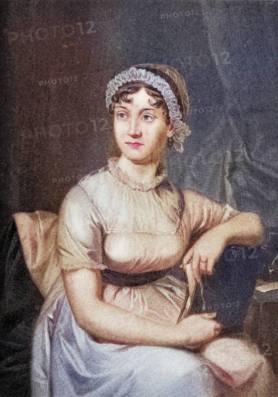 Jane Austen (born 16 December 1775 in Steventon, died 18 July 1817 in Winchester) was a British writer, Historical, digitally restored reproduction from a 19th century original, Record date not stated