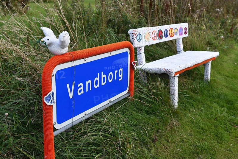 Bank with peace symbol in Denmark