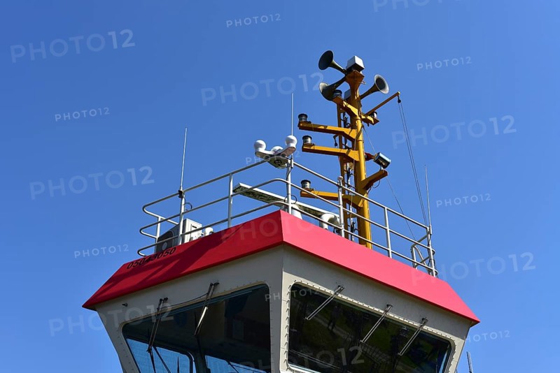 Steering position of a ferry on the Kiel Canal, Kiel Canal, NOK, Schleswig-Holstein, Germany, Europe