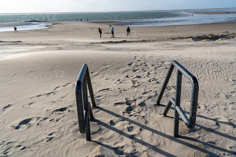 Dispatched beach access North Sea island of Borkum, East Frisia, Lower Saxony, Germany, Europe
