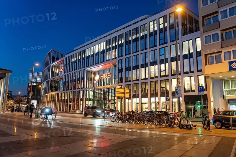 Corporate headquarters of the travel portal HRS, at Cologne Central Station, Breslauer Platz, Cologne Cathedral, Cologne, North Rhine-Westphalia, Germany, Europe