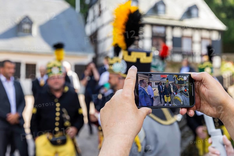 Minister-President Michael Kretschmer visits Schneeberg on the occasion of the mining dispute day, Siebenschlehner Pochwerk, Schneeberg, Saxony, Germany, Europe