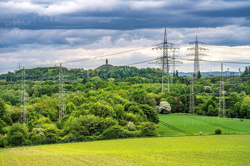 View from the Mechtenberg in Essen to the Rheinelbe spoil tip in Gelsenkirchen North Rhine-Westphalia, Germany, Europe