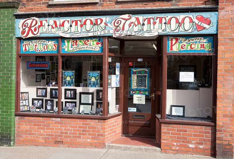 Tattoo parlour shop in Leiston, Suffolk, England, United Kingdom, Europe