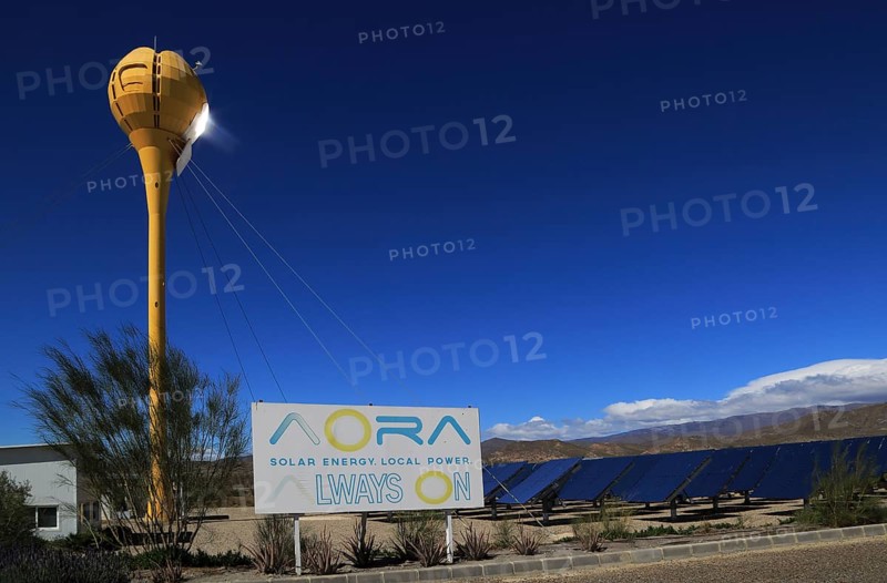 Heliostats reflect sunrays to receiver tower, solar energy scientific research centre, Tabernas, Almeria, Spain, AORA Tulip System, Europe