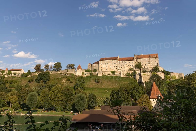 The old ducal town of Burghausen is located in the Upper Bavarian district of Altötting and on the Salzach, which forms the border with Austria, Burghausen, Bavaria, Federal Republic of Germany
