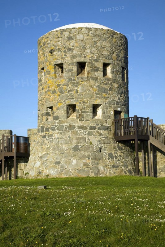 Eighteenth century loophole 'martello' Rousse tower, Sampson, Guernsey, Europe