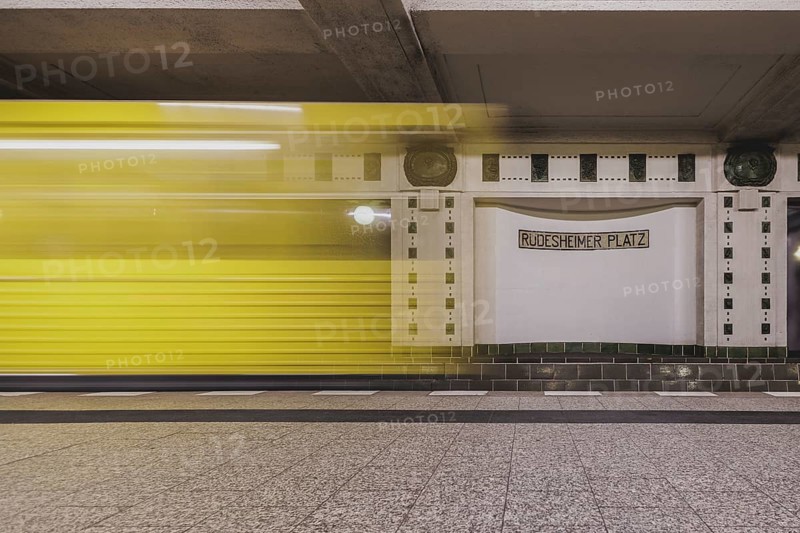The underground line 3 runs at Rüdesheimer Platz in Wilmersdorf in Berlin, 27 February 2024. Berliner Verkehrsbetriebe (BVG) have announced strikes for Thursday and Friday