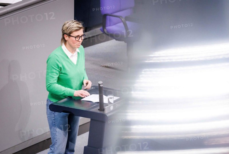 Susanne Hennig-Wellsow (Die Linke), recorded during a speech on the euro balance sheet in the German Bundestag in Berlin, 22/02/2024