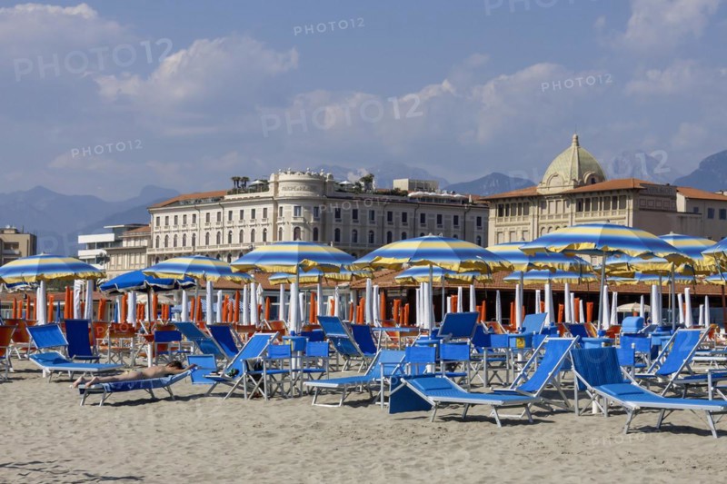Viareggio beach, Versilia coast, Riviera, Tuscany, Italy, Europe