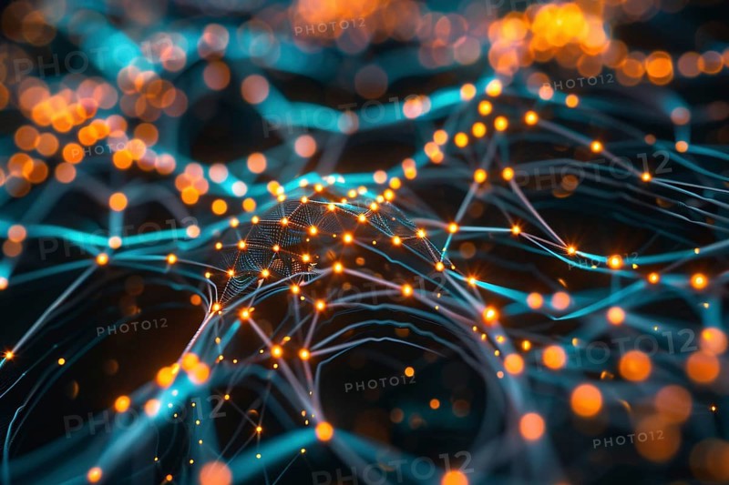 Abstract neural network concept. Generative Ai, AI generated
