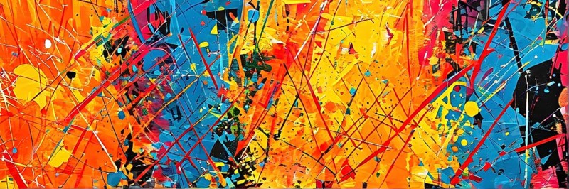 Pop art styled music album illustration featuring abstract crayon patterns and erratic lines in random shapes, AI generated