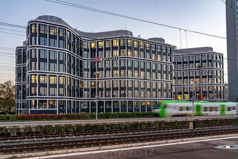 The headquarters of the logistics service provider DB Schenker AG, on Kruppstrasse, at the main railway station in Essen, North Rhine-Westphalia, Germany, Europe