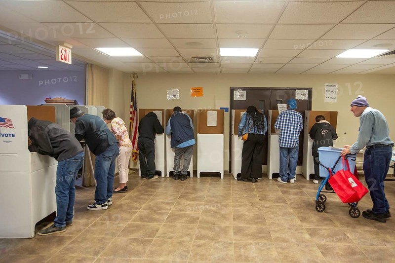Hamtramck, Michigan USA, 5 November 2024, Voters cast ballots in the 2024 presidential election in Hamtramck, where the Muslim mayor, Amer Ghalib, has endorsed Donald Trump