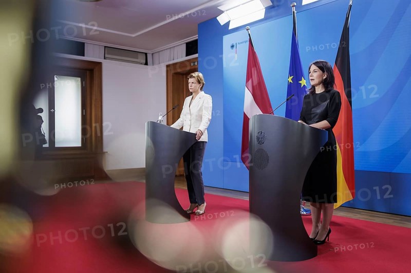 Annalena Bärbock (Alliance 90/The Greens), Federal Foreign Minister, at a joint press conference with Baiba Braze, Foreign Minister of Latvia, at the Federal Foreign Office in Berlin, 1 July 2024