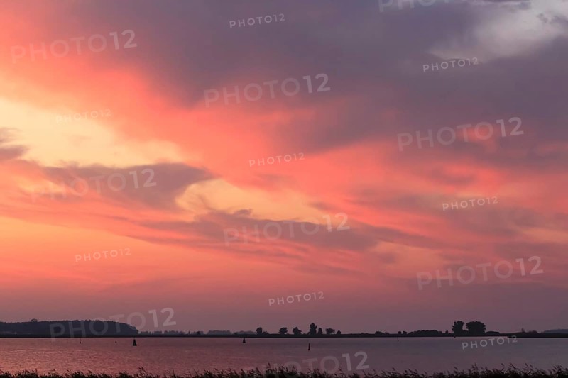 Evening sky at the Baltic Sea near Peenemünde, September, Mecklenburg-Western Pomerania, Germany, Europe