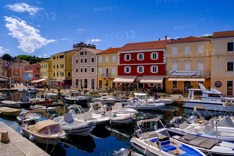 Veli Losinj harbour, near Mali Losinj, island of Losinj, Kvarner Gulf Bay, Croatia, Europe