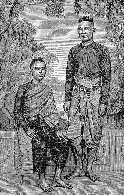 Costume of the people of Siam, Thailand, Siamese in 1880, Historical, digital reproduction of an original from the 19th century, Asia