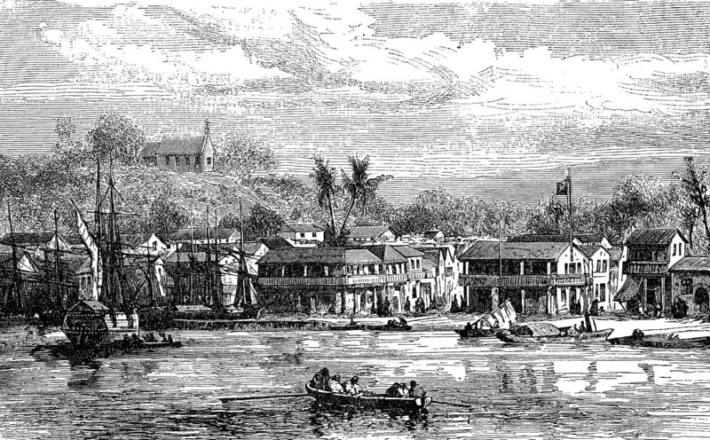 Miragoane on the Tiburon Peninsula in Haiti in 1880, Historical, digital reproduction of an original from the 19th century