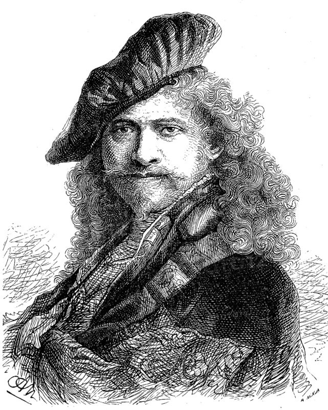 Rembrandt Harmenszoon van Rijn, 15 July 1606, 4 October 1669, known by his first name Rembrandt, is considered one of the most important and best-known Dutch Baroque artists, Historical, digital reproduction of an original from the 19th century