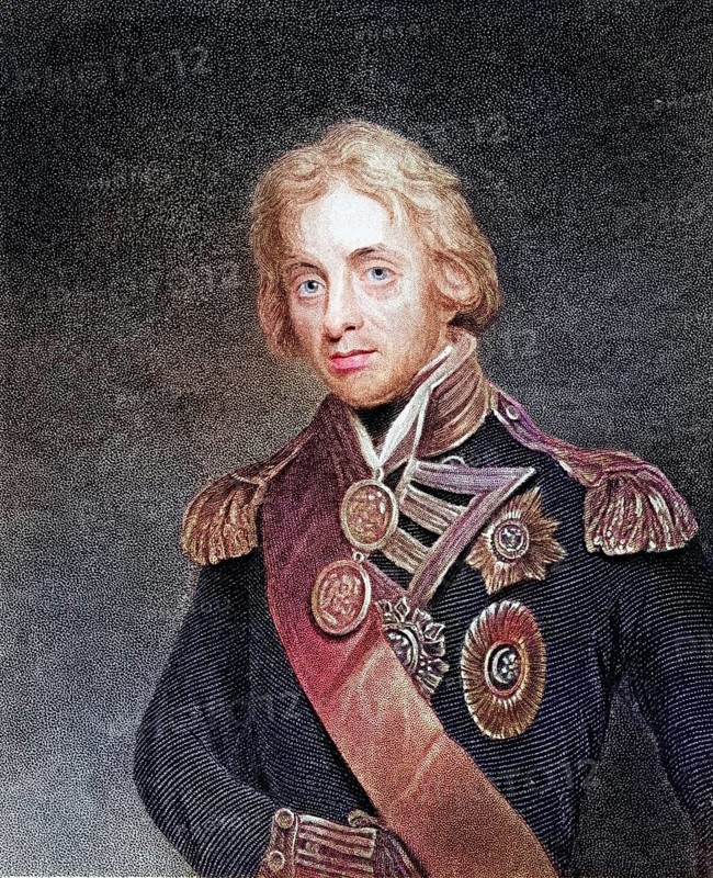 Horatio Nelson, Viscount Nelson, Lord Nelson, 1758-1805. British naval commander. 19th century print engraved by T. Woolnoth from an original picture by Hoppner in her majesty's collection at St. James's Palace, Historic, digitally restored reproduction from a 19th century original, Record date not stated