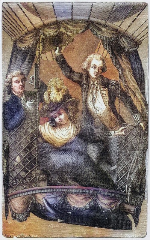 Der erste Ballonaufstieg in England 15. September 1784, The First Balloon Ascent in England 15 September 1784 From the book Wondeful Balloon Ascents or The Conquest of the Skies published c 1870, Historic, digitally restored reproduction from a 19th century original, Record date not stated