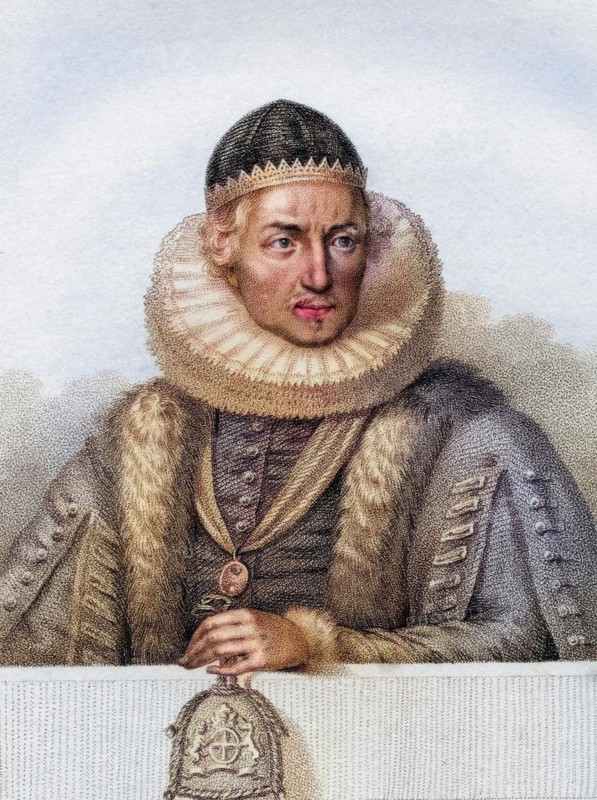 Henry Montagu 1st Earl of Manchester Viscount Mandeville c.1563-7 to 1642 English Chief Justice of the Kings Bench, Henry Montagu 1st Earl of Manchester Viscount Mandeville c.1563-7 to 1642 English Chief Justice of the Kings Bench from the book A catalogue of Royal and Noble Authors Volume II published 1806, Historic, digitally restored reproduction from a 19th century original, Record date not stated