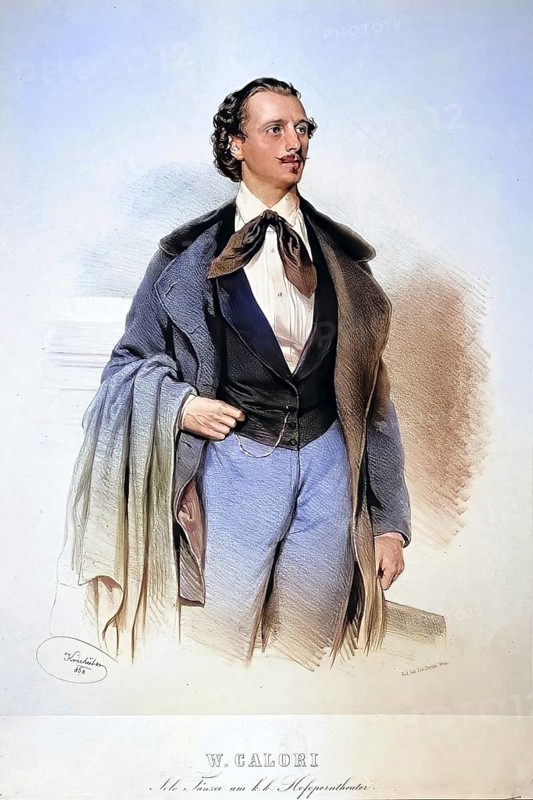 Virgilio Calori, also Virgilius, Virgilius (born on 21 July 1832 in Bonaduz in the canton of Graubünden, died on 5 November 1874 on the journey from Warsaw to Vienna), Italian dancer and ballet master, active in Warsaw between 1869 and 1874, Historical, digitally restored reproduction from a 19th century original, Record date not stated