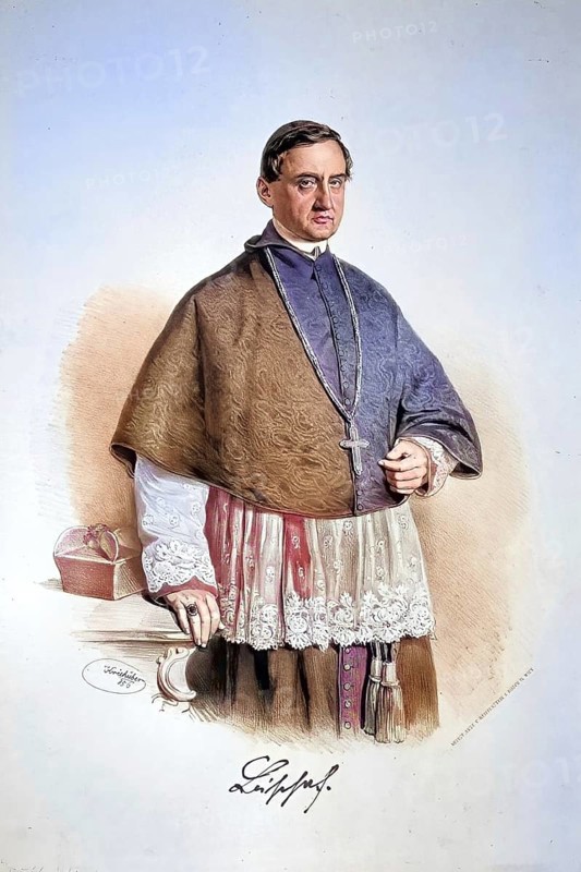 Vinzenz Gasser (1809-1879), Bishop of Brixen, founder of the Vinzentinum, Historical, digitally restored reproduction from a 19th century original, Record date not stated