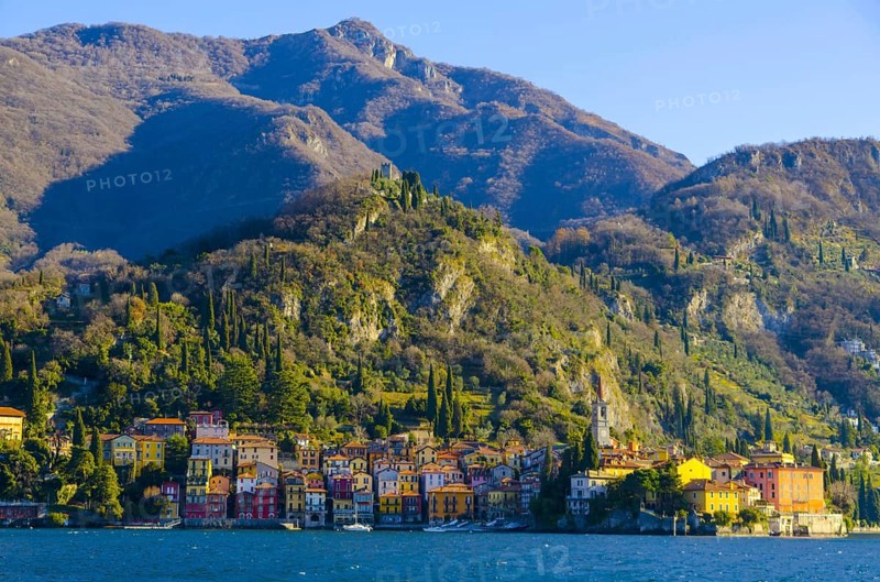 Mountain Village Varenna on Alpine Lake Como in Lombardy, Italy, Europe
