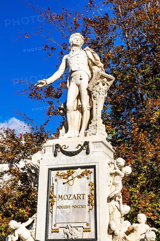 Mozart monument in the Burggarten, Vienna, Austria, Europe