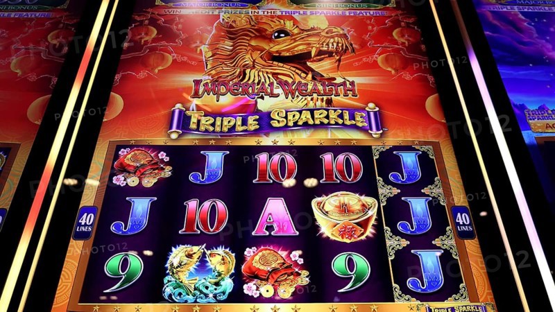 Person gambling on casino blackjack and slot machines on a cruise vacation