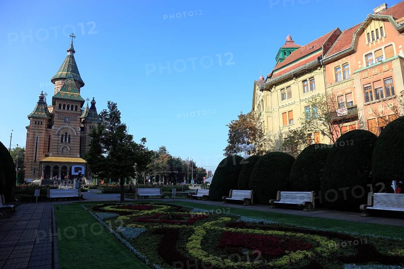 Banat, Timisoara, Timisoara, Orthodox Cathedral, houses at Piata Victoriei, Victory Square, Romania, Europe