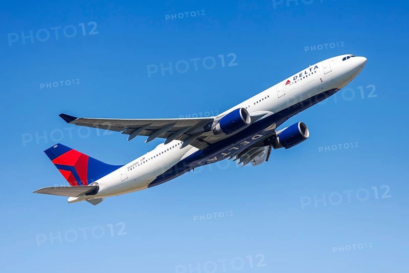 A Delta Airbus A330-200 aircraft with the registration number N860NW at Frankfurt Airport, Germany, Europe
