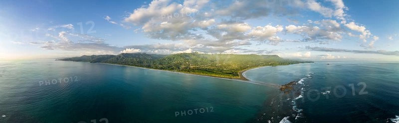Panorama, aerial view, Marino Ballena National Park, Osa National Park, headland and sea of the South Pacific, Puntarenas Province, Osa, Costa Rica, Central America